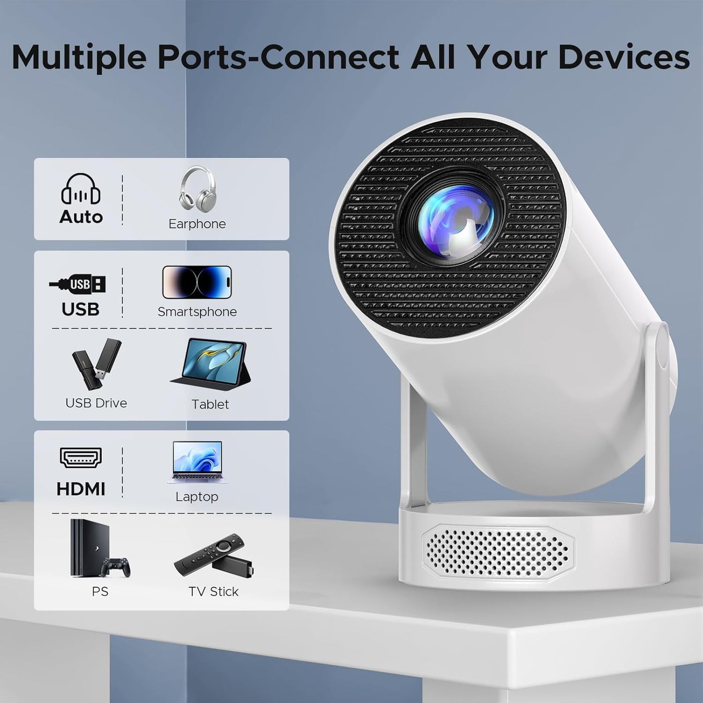 🚀 Proiettore Wireless Ultra-Compatto – Trasforma ogni parete in un cinema!